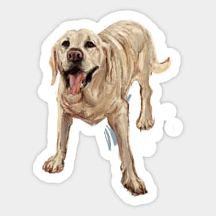 Happy Lab dog smiling Sticker